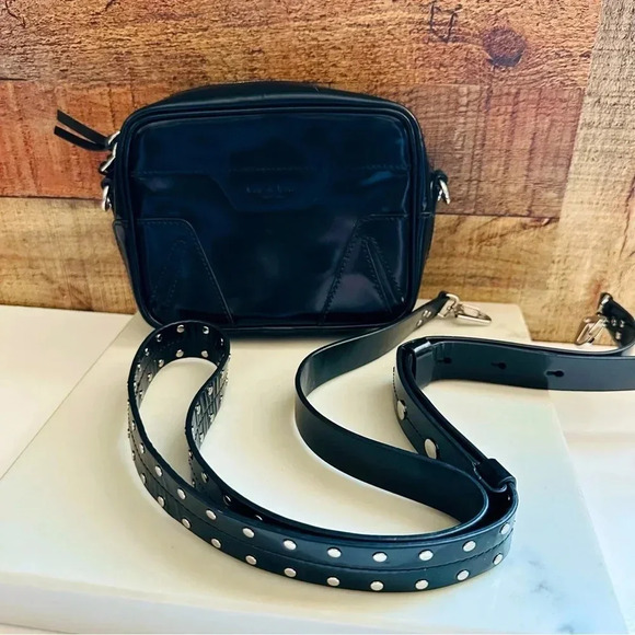 Rag & Bone Patent Leather Black Mini Flight Camera Crossbody Bag - Picture 2 of 14